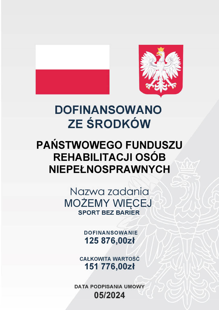 Plakat dofinansowanie Możemy więcej Sport bez barier
